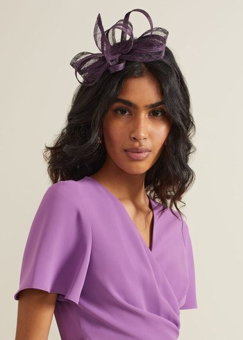 Phase Eight Twist Bow Hats Purple USA | 8391405-XU